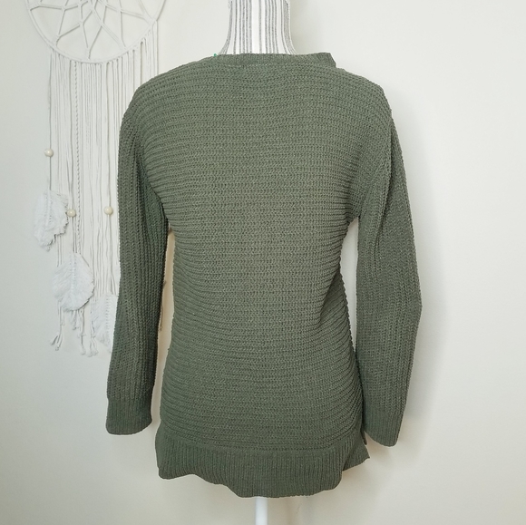 BB Dakota Chenille Knit Sweater Army Green Sz S - Picture 4 of 6